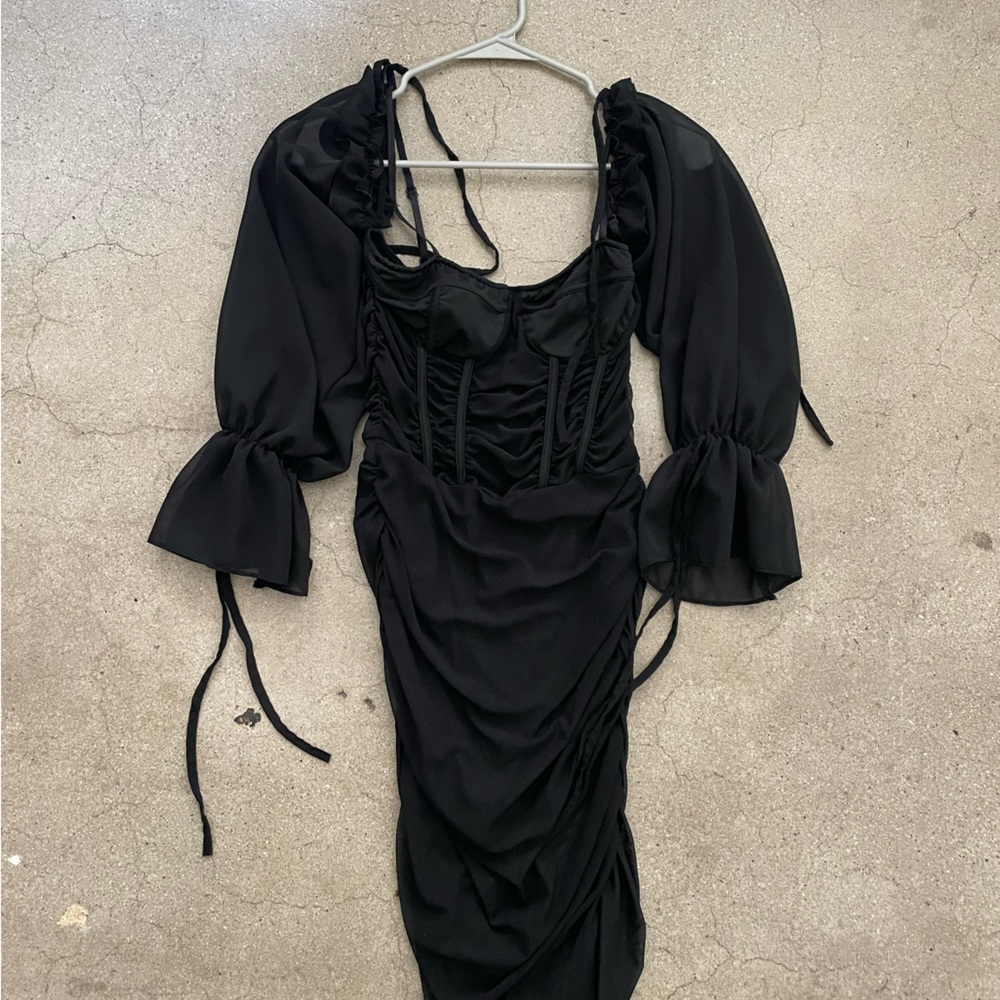 Black Mesh Bodycon Dress